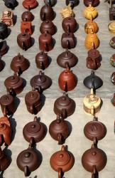 Yixing Teapots For Sale at a Street Market, Shandong Province, Jinan, China | Obraz na stenu