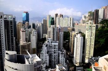Apartment Buildings of Causeway Bay District, Hong Kong, China | Obraz na stenu