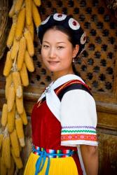 Naxi Minority Woman in Traditional Ethnic Costume, China | Obraz na stenu