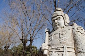 Carved warrior statues, Changling Sacred Was, Beijing, China | Obraz na stenu