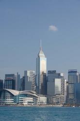 City skyline view from Victoria Harbor, Hong Kong, China | Obraz na stenu