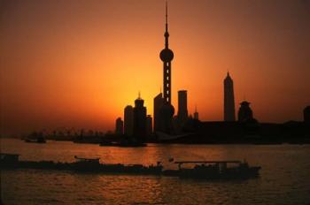 Oriental Pearl TV Tower and High Rises, Shanghai, China | Obraz na stenu