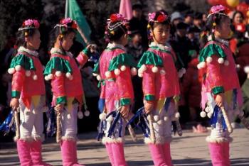 Children's Performance Celebrating Chinese New Year, Beijing, China | Obraz na stenu
