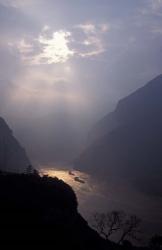 Landscape of Xiling Gorge in Mist, Three Gorges, Yangtze River, China | Obraz na stenu