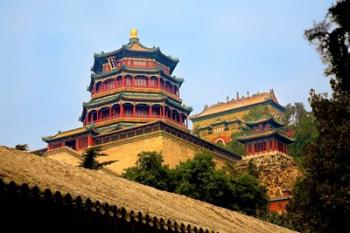 Tower in The Pavilion of Buddhist Fragrance, Beijing, China | Obraz na stenu