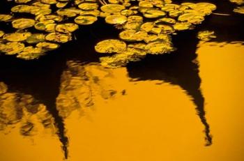 Lily Pond and Temple Reflection in Yellow, China | Obraz na stenu