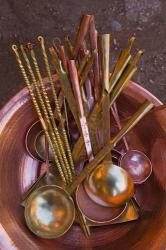 Metal spoons, Lijiang Market, Lijiang, Yunnan Province, China | Obraz na stenu