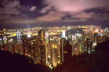 Hong Kong Skyline from Victoria Mountain, China | Obraz na stenu