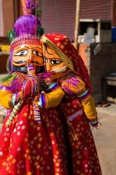 Puppets For Sale in Downtown Center of the Pink City, Jaipur, Rajasthan, India | Obraz na stenu