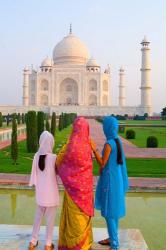 Hindu Women with Veils in the Taj Mahal, Agra, India | Obraz na stenu