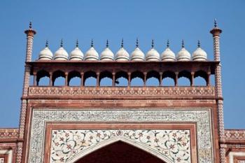 Agra, India, Taj Mahal, Decorative Domes on top of the Gateway | Obraz na stenu