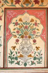 Fresco, Amber Fort, Jaipur, Rajasthan, India. | Obraz na stenu