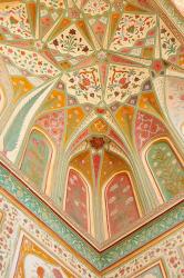 Frescoes, Ganesh Pol, Amber Fort, Jaipur, Rajasthan, India. | Obraz na stenu