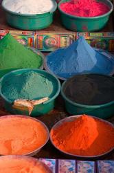 Selling Holy Color Powder at the Market, Puri, Orissa, India | Obraz na stenu