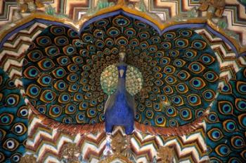 Asia, India, Jaipur. Peacock Gate at Jaipur Palace | Obraz na stenu