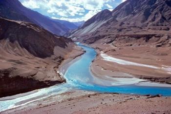 India, Ladakh, Indus and Zanskar Rivers merge | Obraz na stenu