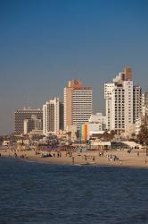 Israel, Tel Aviv, beachfront hotels, late afternoon | Obraz na stenu