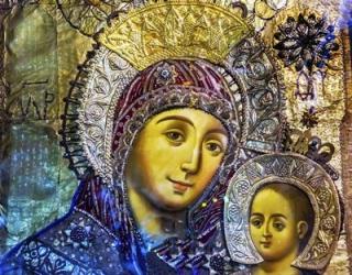 Mary and Jesus Icon, Greek Orthodox Church of the Nativity Altar Nave, Bethlehem, Palestine | Obraz na stenu