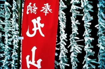 Fortune Papers at Shinto Shrine, Tokyo, Japan | Obraz na stenu