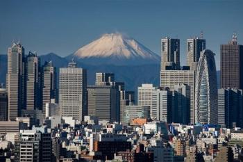 Tokyo, Shinjuku, City Skyline, Mount Fuji, Japan | Obraz na stenu