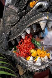 Flower Offerings in Stone Dragon's Mouth, Laos | Obraz na stenu