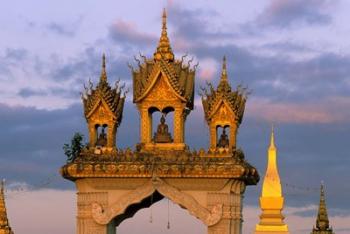 Asia, Laos, Vientiane, That Luang Temple | Obraz na stenu