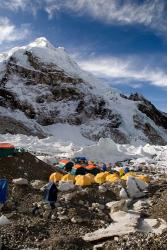 Tents Scattered along Khumbu Glacier,  Mt Everest, Nepal | Obraz na stenu