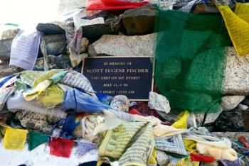 Chorten with in prayer flags, Mt Everest, Nepal | Obraz na stenu