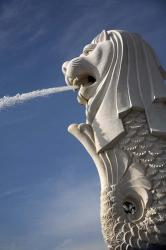 Singapore. Merlion statue in the Merlion Park | Obraz na stenu