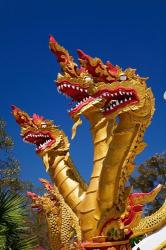 Trio of dragon heads, Wat Phra That Doi Suthep Rajvoravihara, Chiang Mai, Thailand | Obraz na stenu