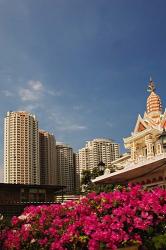 Prayer house and high-rise condominiums, Bangkok, Thailand | Obraz na stenu