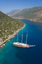 Turkish yacht, boat, blue cruise, Fethiye bay, Turkey | Obraz na stenu