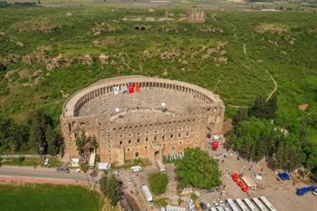 Aerial view of the amphitheater of Aspendos, Antalya, Turkey | Obraz na stenu