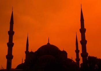 Blue Mosque at Sunset, Istanbul, Turkey | Obraz na stenu