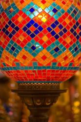 Stained Glass Lamp Vendor in Spice Market, Istanbul, Turkey | Obraz na stenu