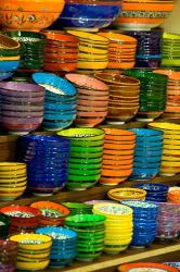 Bowls and Plates on Display, For Sale at Vendors Booth, Spice Market, Istanbul, Turkey | Obraz na stenu