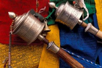 Prayer Wheels and Flags, Lhasa, Tibet | Obraz na stenu