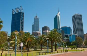 Skyline of new buildings, Perth, Western Australia | Obraz na stenu