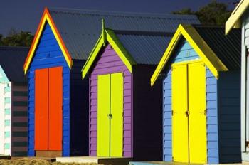 Bathing Boxes, Middle Brighton Beach, Port Phillip Bay, Melbourne, Victoria, Australia | Obraz na stenu