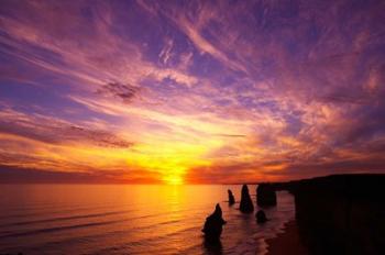 Sunset, Twelve Apostles, Port Campbell National Park, Great Ocean Road, Victoria, Australia | Obraz na stenu