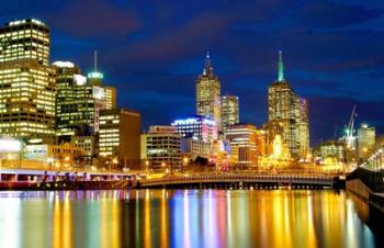 Nighttime View, Melbourne, Australia | Obraz na stenu