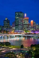 Australia, Queensland, Brisbane, City Skyline  at night | Obraz na stenu