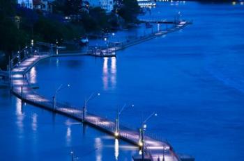 Evening View of a pontoon Bridge over Brisbane River, Brisbane, Queensland | Obraz na stenu