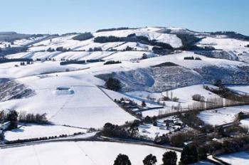 Winter snow near Invermay Research Centre, Taieri Plain, South Island, New Zealand | Obraz na stenu