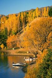 Boats and Autumn Colours, Lake Dunstan, Central Otago, New Zealand | Obraz na stenu