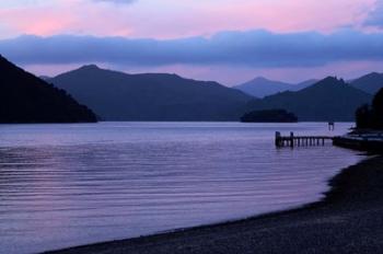 Dusk on Picton Harbour, Marlborough Sounds, South Island, New Zealand | Obraz na stenu