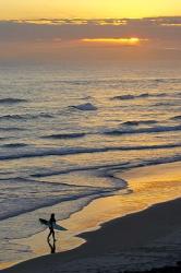 Surfer at Blackhead Beach, South of Dunedin, South Island, New Zealand | Obraz na stenu