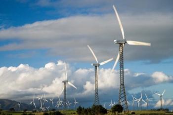 Tararua Wind Farm, Tararua Ranges, near Palmerston North, North Island, New Zealand | Obraz na stenu