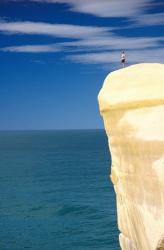 Person on Cliff Top, Tunnel Beach, Dunedin, New Zealand | Obraz na stenu