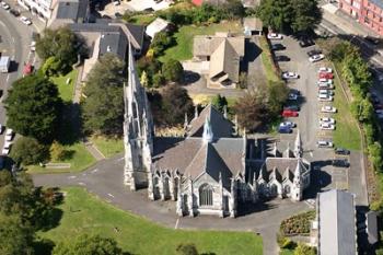 Aerial view of First Church, Dunedin, New Zealand | Obraz na stenu